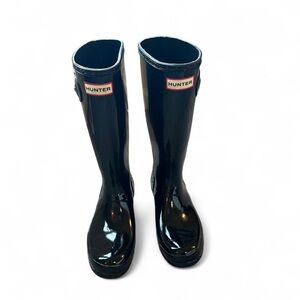 Kids' Hunter Original Gloss Rain Boots, Black, Size 5/6